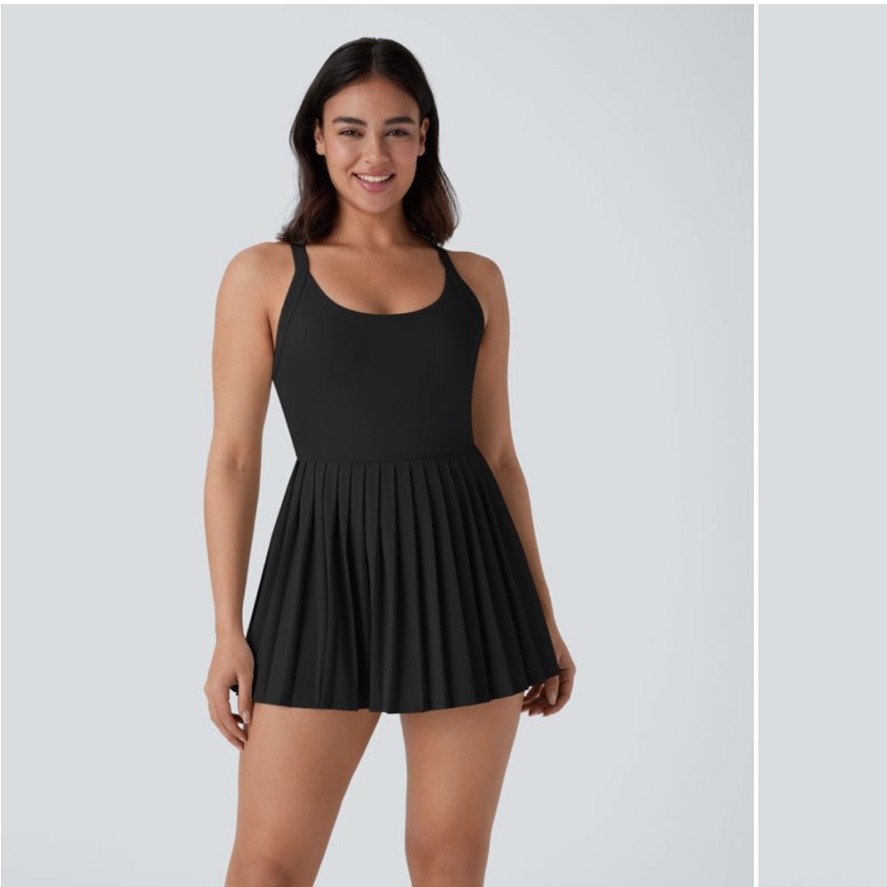 Halara Pleated Cool Touch Quick Dry Mini Dance Active Dress-Easy Peezy